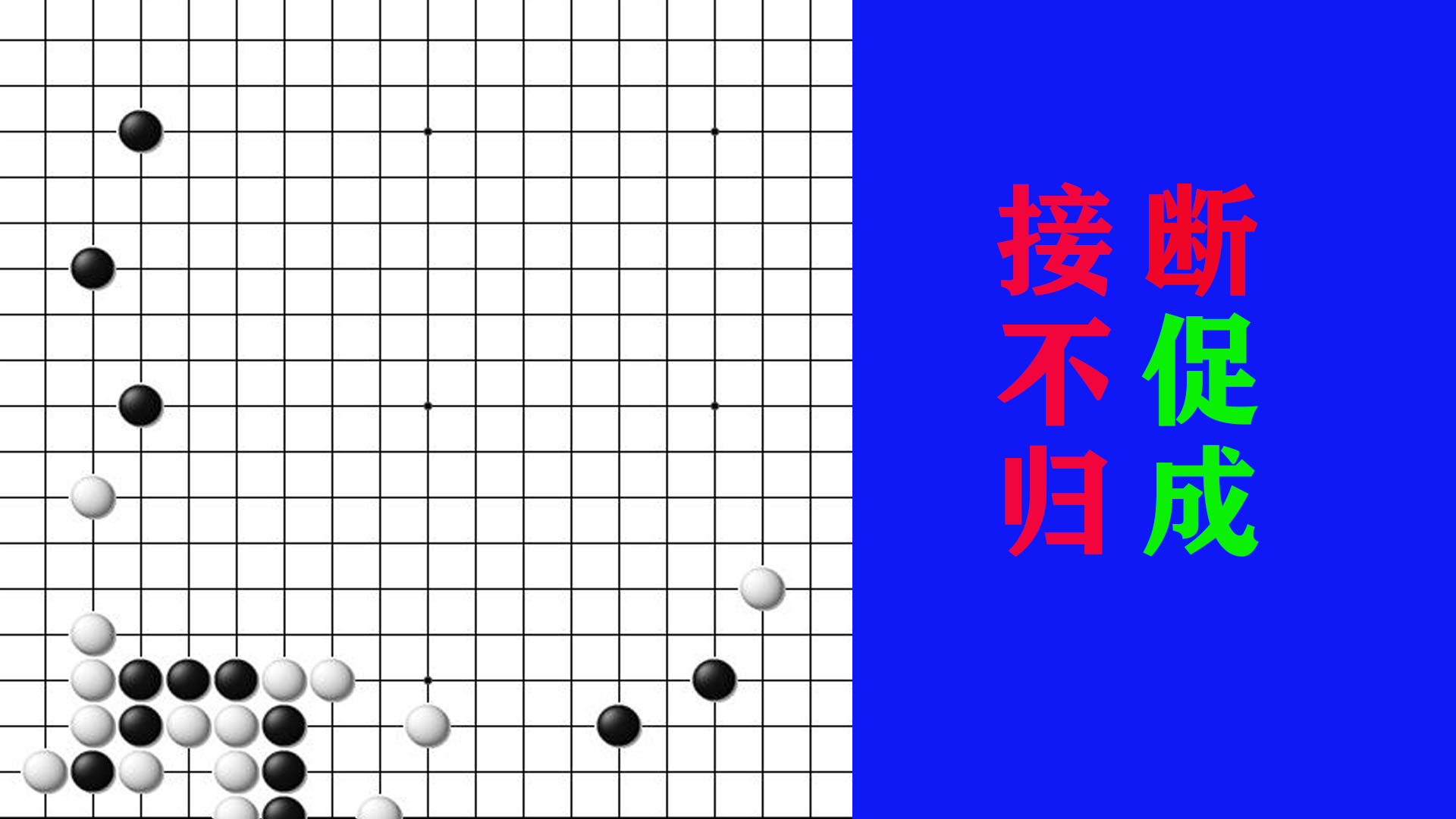 黑棋断，是一步有远见的好棋，对白棋形成接不归创造了有利条件