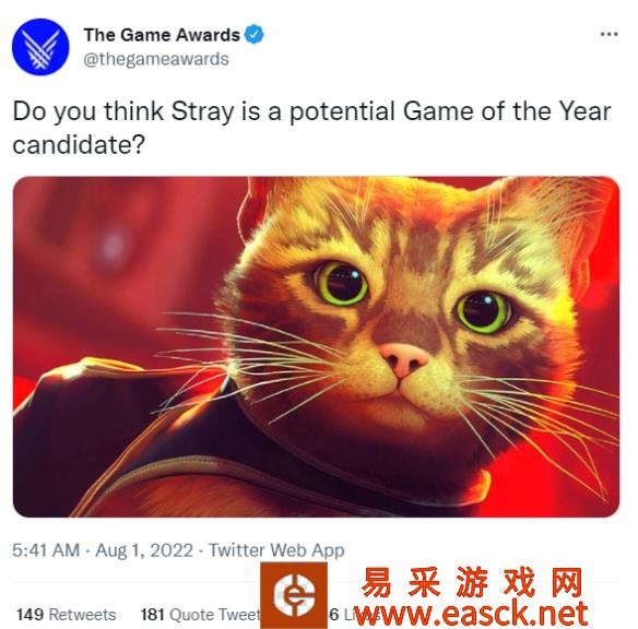 猫猫游戏《Stray》售后好评如潮