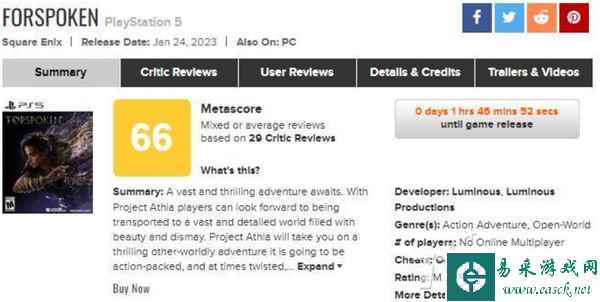 《魔咒之地》Metacritic均分仅66分 IGN打出6分评价