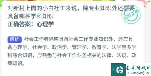 对新村上岗的小白社工来说除专业知识外还需要具备哪种学科知识