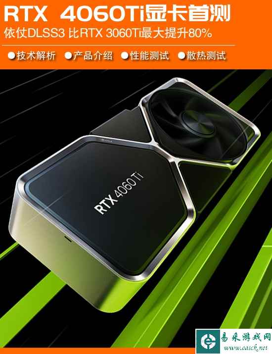 RTX 4060Ti显卡首测：借助DLSS3比3060Ti最大提升80%