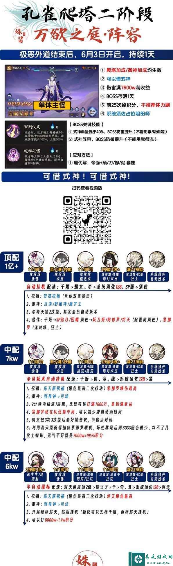 《阴阳师》万欲之庭模式通关攻略