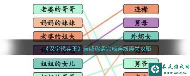 《汉字找茬王》亲戚称谓完成连线通关攻略