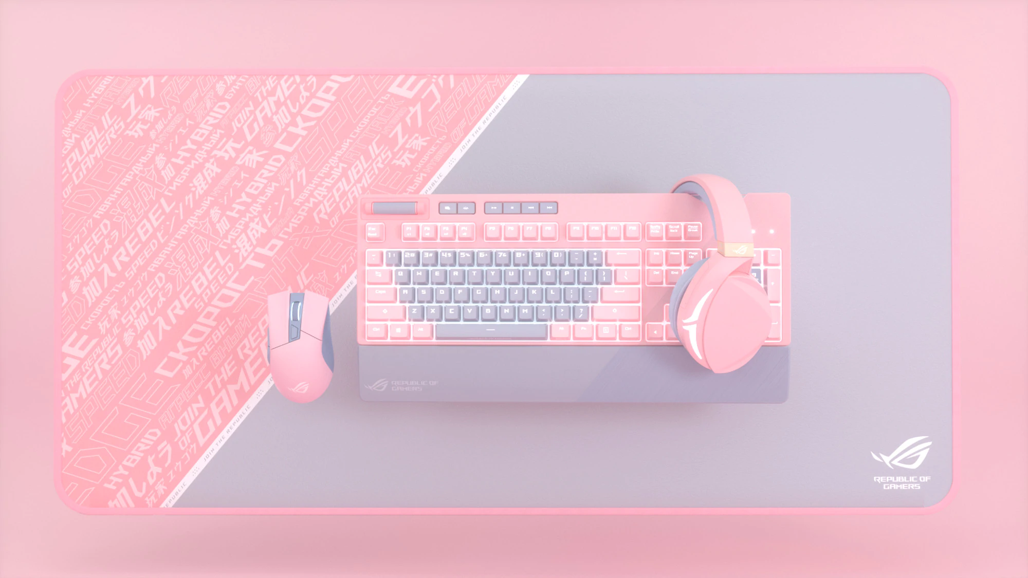 CES 2019：华硕现场发布ROG粉色系键鼠、耳机外设
