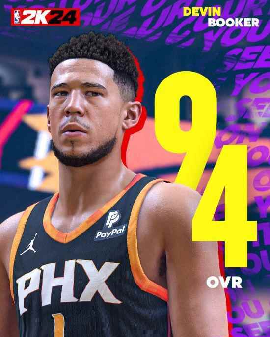 NBA 2K24球员能力值公布！约基奇98分实至名归！