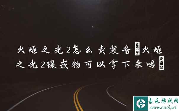 火炬之光2怎么卖装备 火炬之光2镶嵌物可以拿下来吗