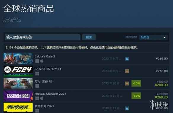 牛！《博德之门3》发售三个月重回Steam全球热销榜第一