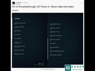 《星空》玩家不让角色吃东西、睡觉 已坚持227小时