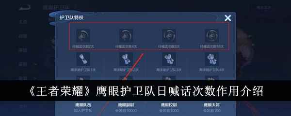 《王者荣耀》鹰眼护卫队日喊话次数作用介绍