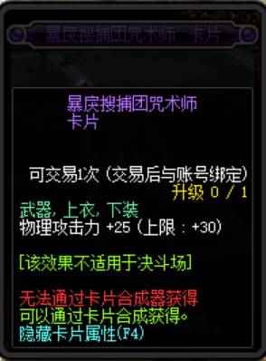 《DNF》100级暴戾搜捕团咒术师附魔卡片属性介绍