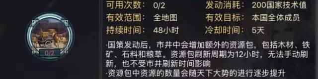 《率土之滨》国策效果详解