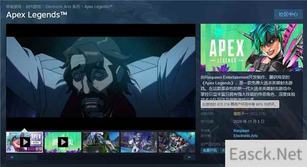 好似！《Apex英雄》Steam整体评价已降至“褒贬不一”