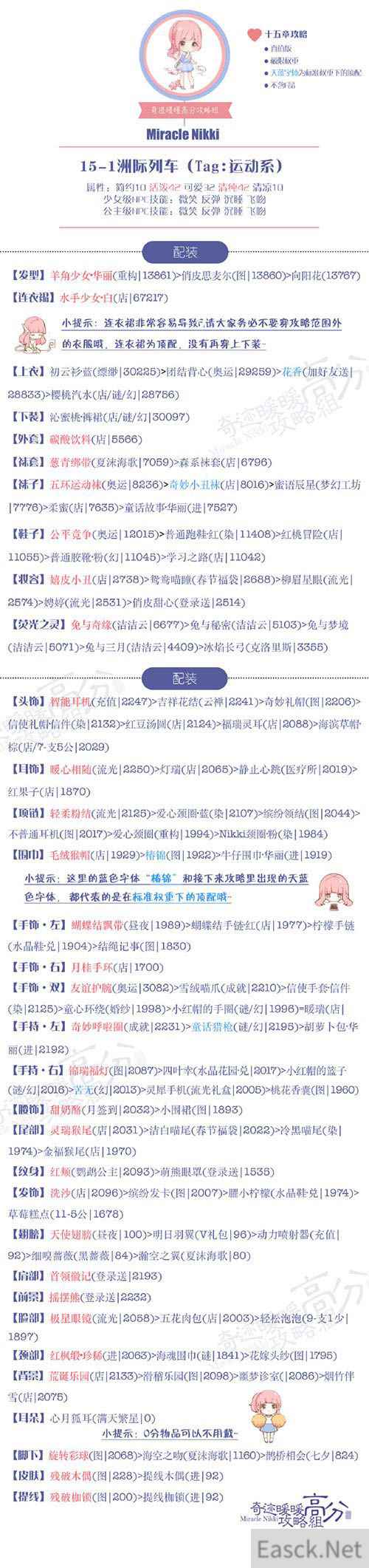 《奇迹暖暖》【少女级】15-1洲际列车S攻略