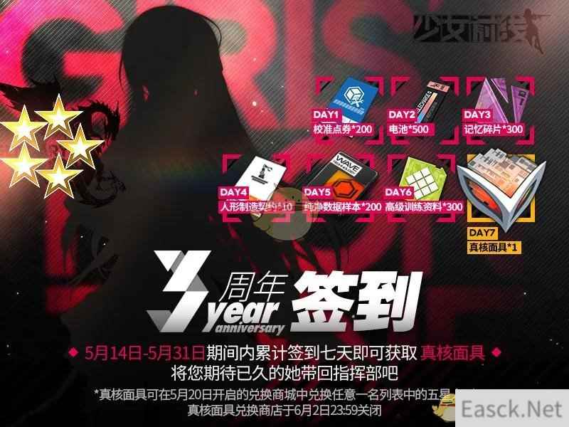 《少女前线》三周年真核面具签到活动介绍