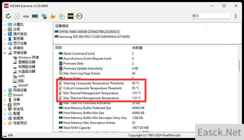 长江存储致态Ti600 2TB SSD高温测试：性能依然满速