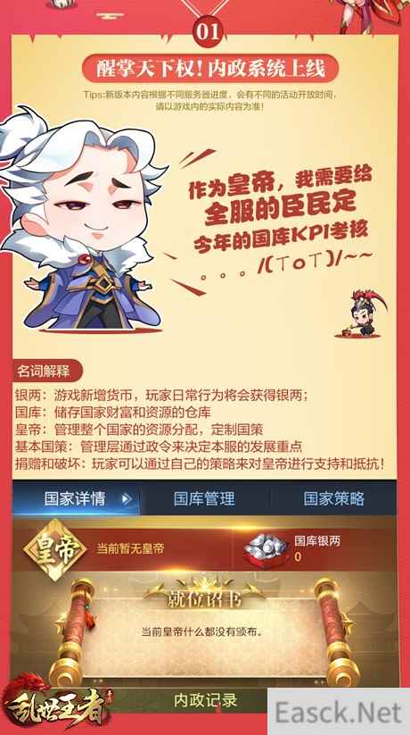 “醒掌天下权”《乱世王者》内政系统解析