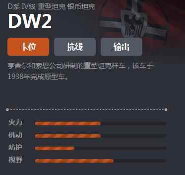 《坦克世界》D系DW2介绍