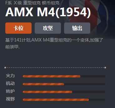 《坦克世界》F系重坦AMX M4(1954)介绍