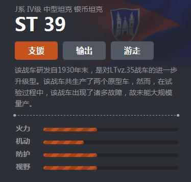 《坦克世界》J系中坦ST 39介绍