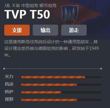 《坦克世界》J系中坦TVP T50介绍