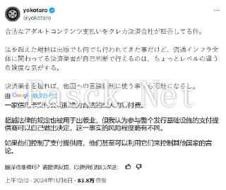 知名游戏制作人横尾太郎批评国际信用卡公司做法