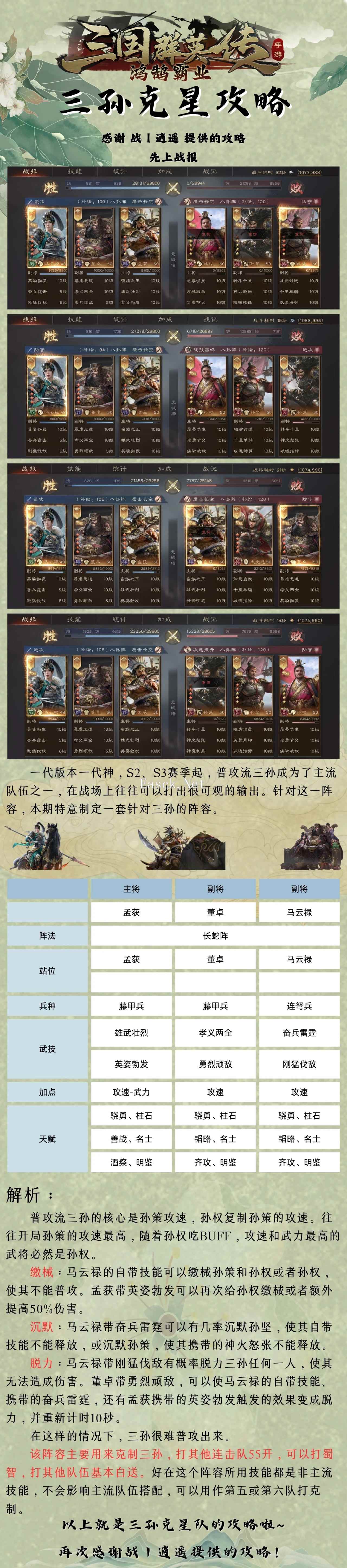 《三国群英传：鸿鹄霸业》三孙克星队来袭！